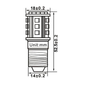 E14 Led lamp 18 SMD 12 of 24 Volt Warm wit-1138