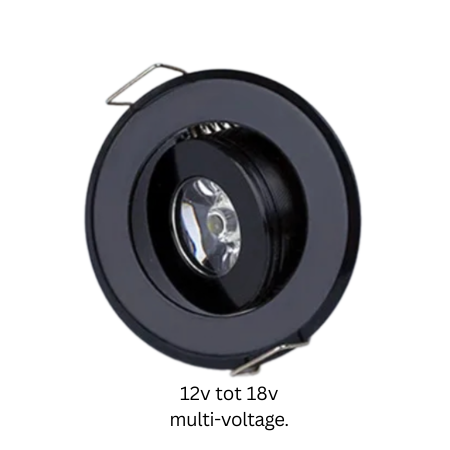 12v Mini Inbouwspot Kantelbaar Zwart