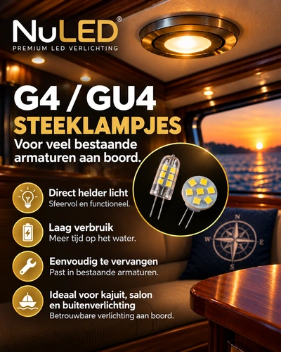 G4 GU4 LED steeklampjes voor bestaande armaturen aan boord