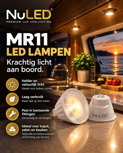 MR11 LED lampen voor bestaande spots aan boord