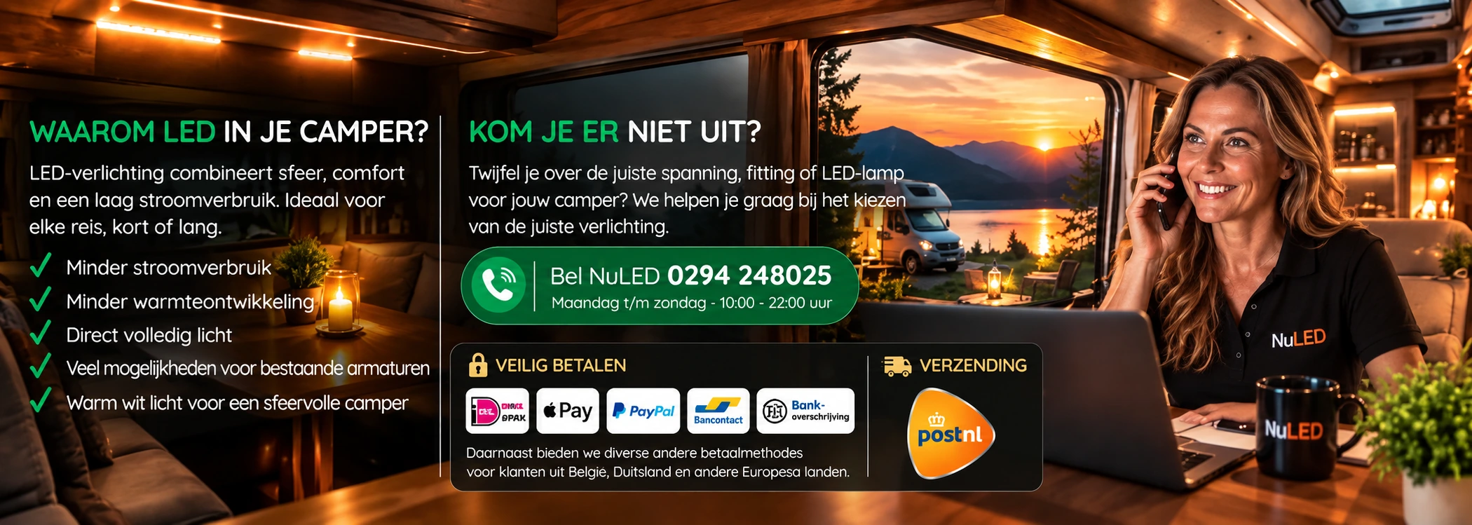 NuLED klantenservice voor vragen over LED camperverlichting - bel 0294 248025