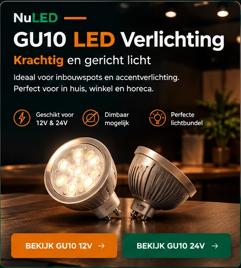 GU10 LED verlichting voor 12V en 24V